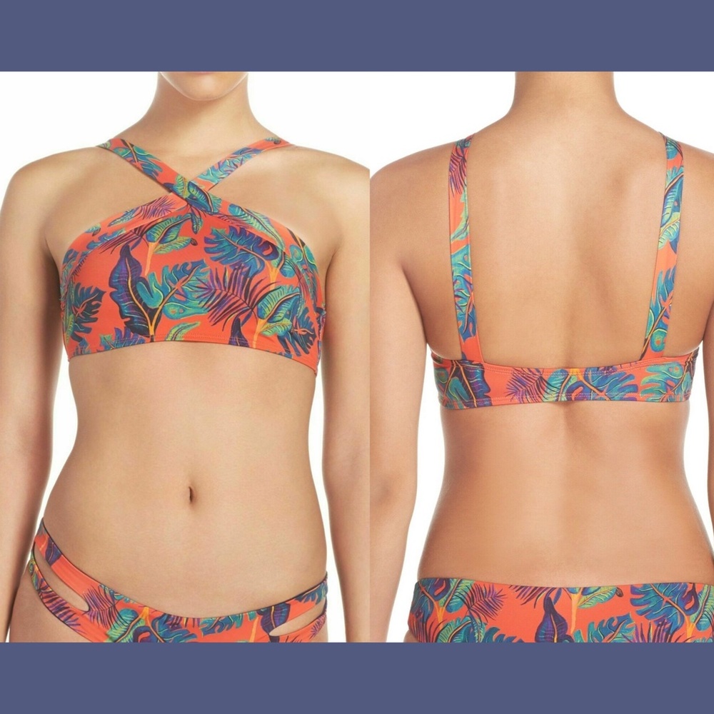 NWT! $119‎ L Space Liberty Palm Serina Bikini Top In Orange [SZ Small ]
